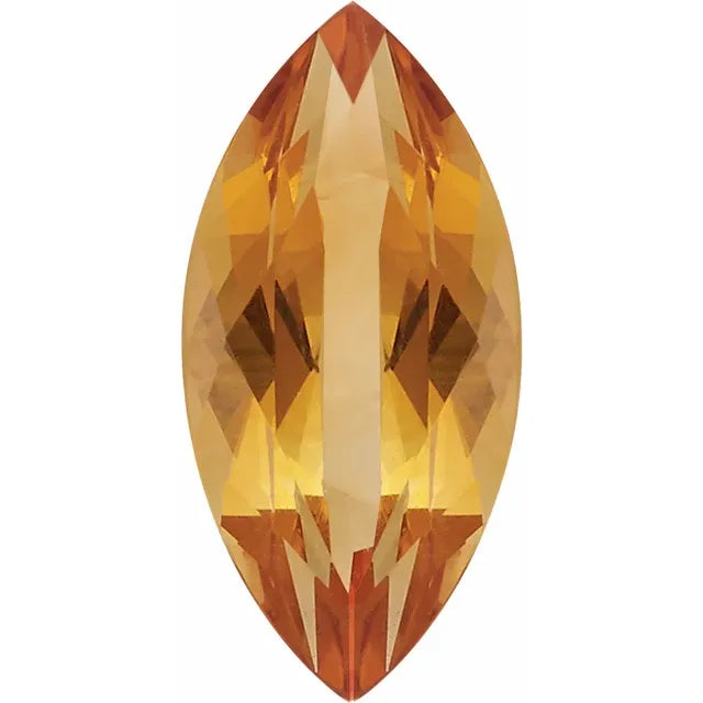 Ester | Handmade 10k Yellow Gold East to West Marquise Gemstone Paperclip Chain Necklace | Diamond & Birthstone