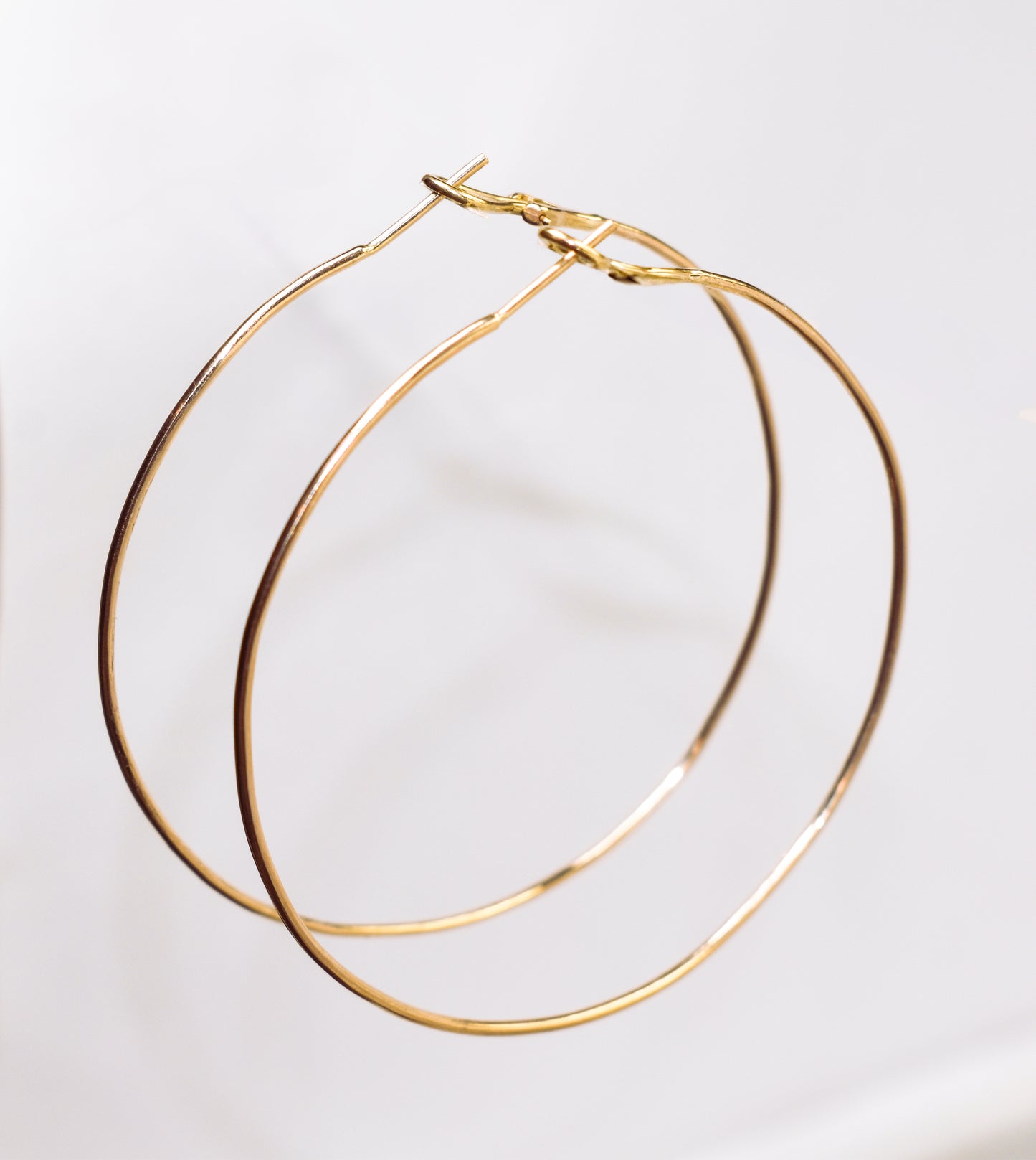 Custom Created Yellow Gold Hoops