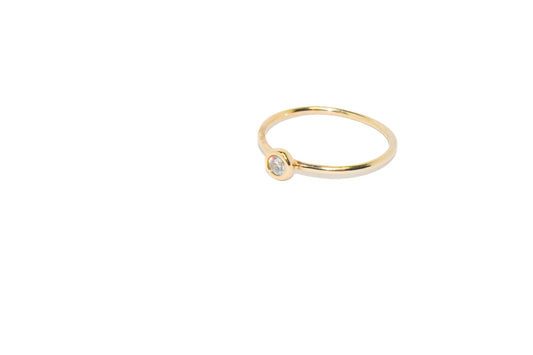 Covenant | Handmade 14k Yellow Gold Promise Ring | Diamond & Birthstone