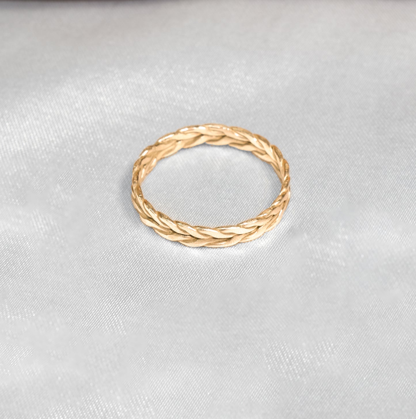 Herring Bone Band I | Handmade 10k Yellow Gold Women's Wedding Band