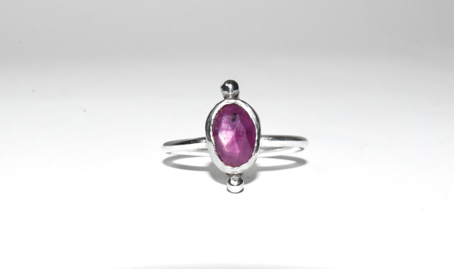 One of a Kind | Handmade Sterling Silver Rosecut Pink Star Sapphire Ring Size 8