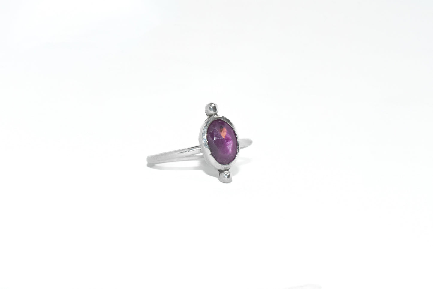 One of a Kind | Handmade Sterling Silver Rosecut Pink Star Sapphire Ring Size 8