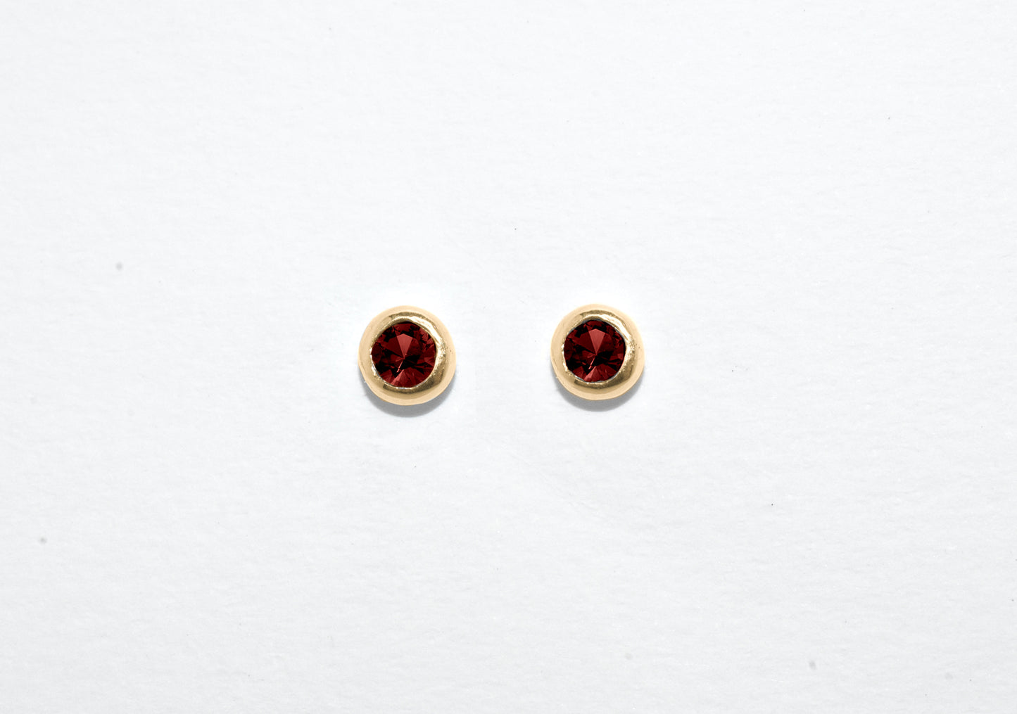 Dew Drop Studs | Handmade 10k Yellow Gold Birthstone Stud Earrings | Birthstone & Diamond