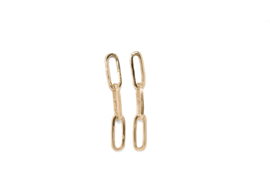 Plain Jane Dangles | Handmade 10k Yellow Gold Plain Jane Paperclip Chain Dangle Earrings