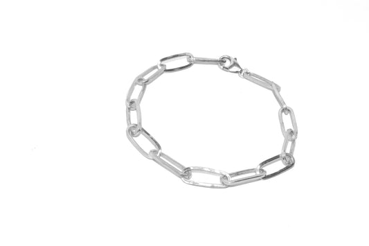 Plain Jane Bracelet | Handmade Sterling Silver Plain Jane Paperclip Chain Bracelet