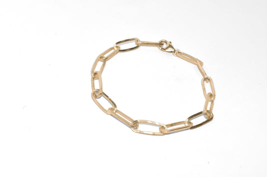 Plain Jane Bracelet | Handmade 10k Yellow Gold Plain Jane Paperclip Chain Bracelet