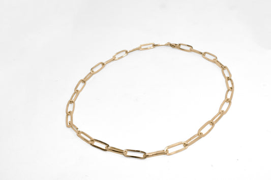 Plain Jane Necklace | Handmade 10k Yellow Gold Plain Jane Paperclip Chain Necklace