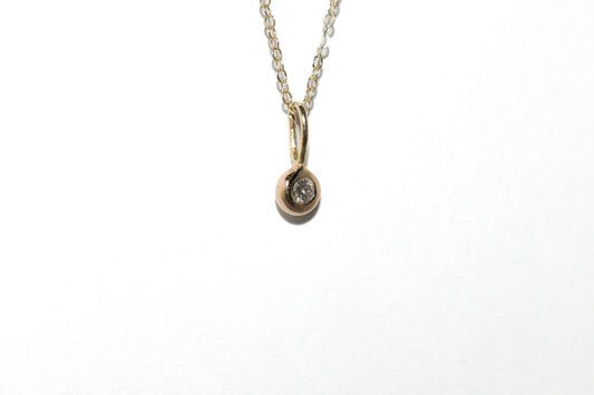 Rainbow Dew Drops Necklace | Handmade 14k Yellow Gold Birthstone Necklace