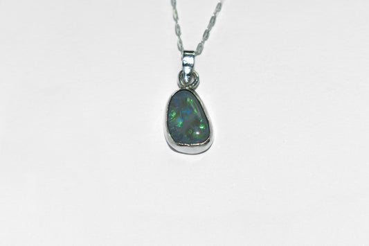 One of a Kind | Handmade Lightning Ridge Australian Opal Sterling Silver Necklace