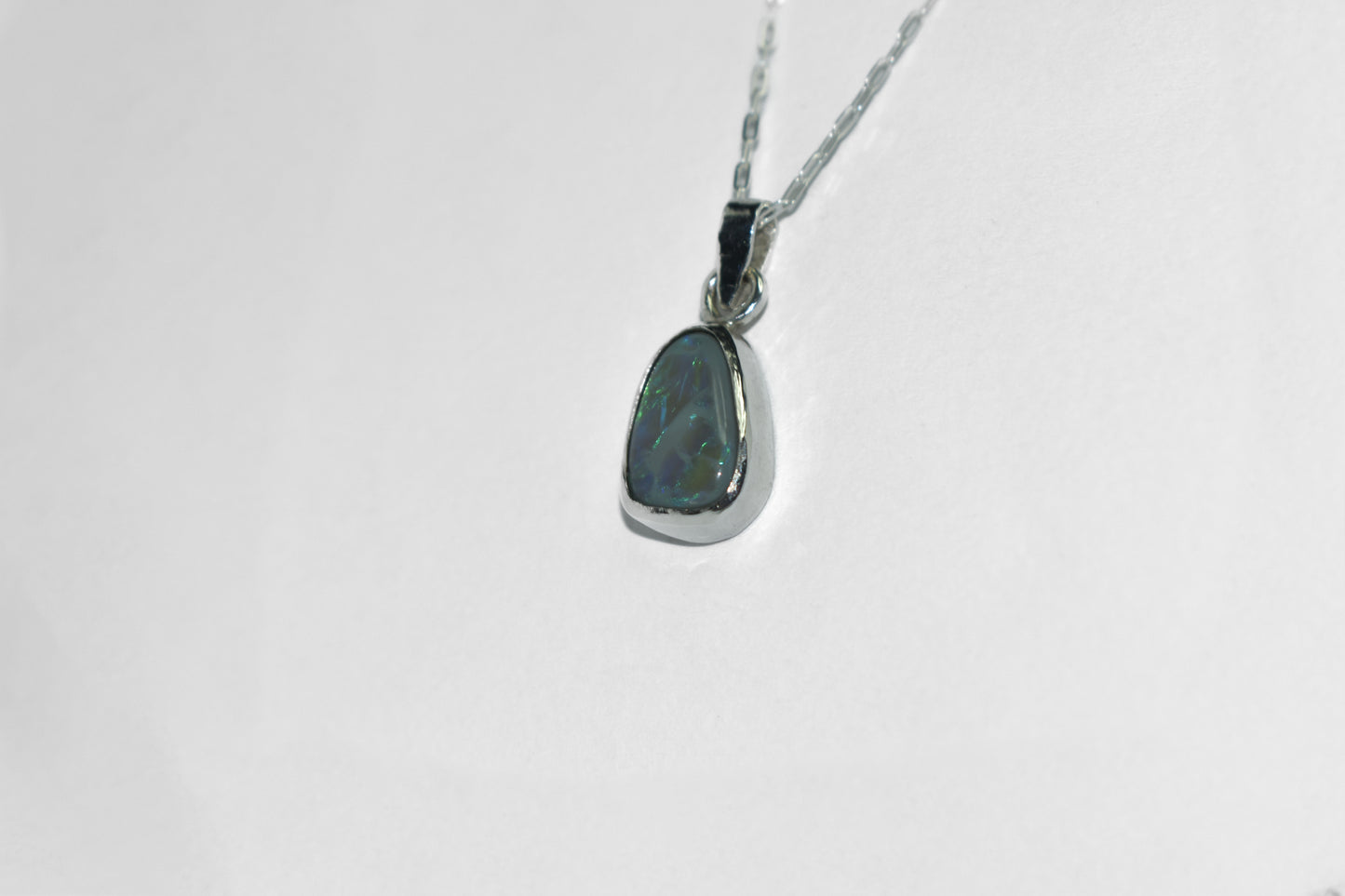 One of a Kind | Handmade Lightning Ridge Australian Opal Sterling Silver Necklace
