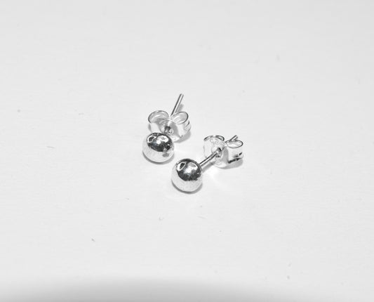 Dew Drop Studs | Handmade Simple Sterling Silver Everyday Ball Studs