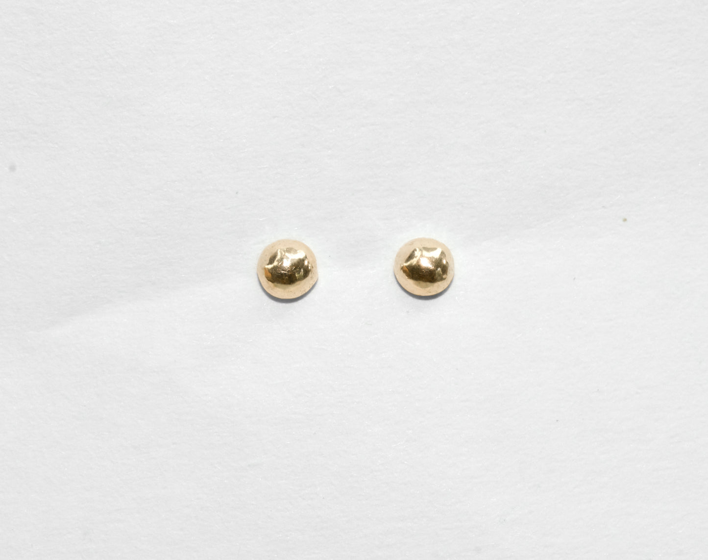Dew Drop Studs | Handmade Simple Solid 10k Yellow Gold Everyday Ball Studs