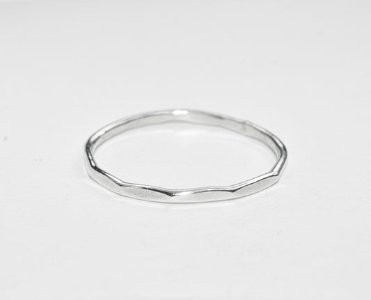 Hammered Flats | Sterling Silver Simple Hammered Stacker Band