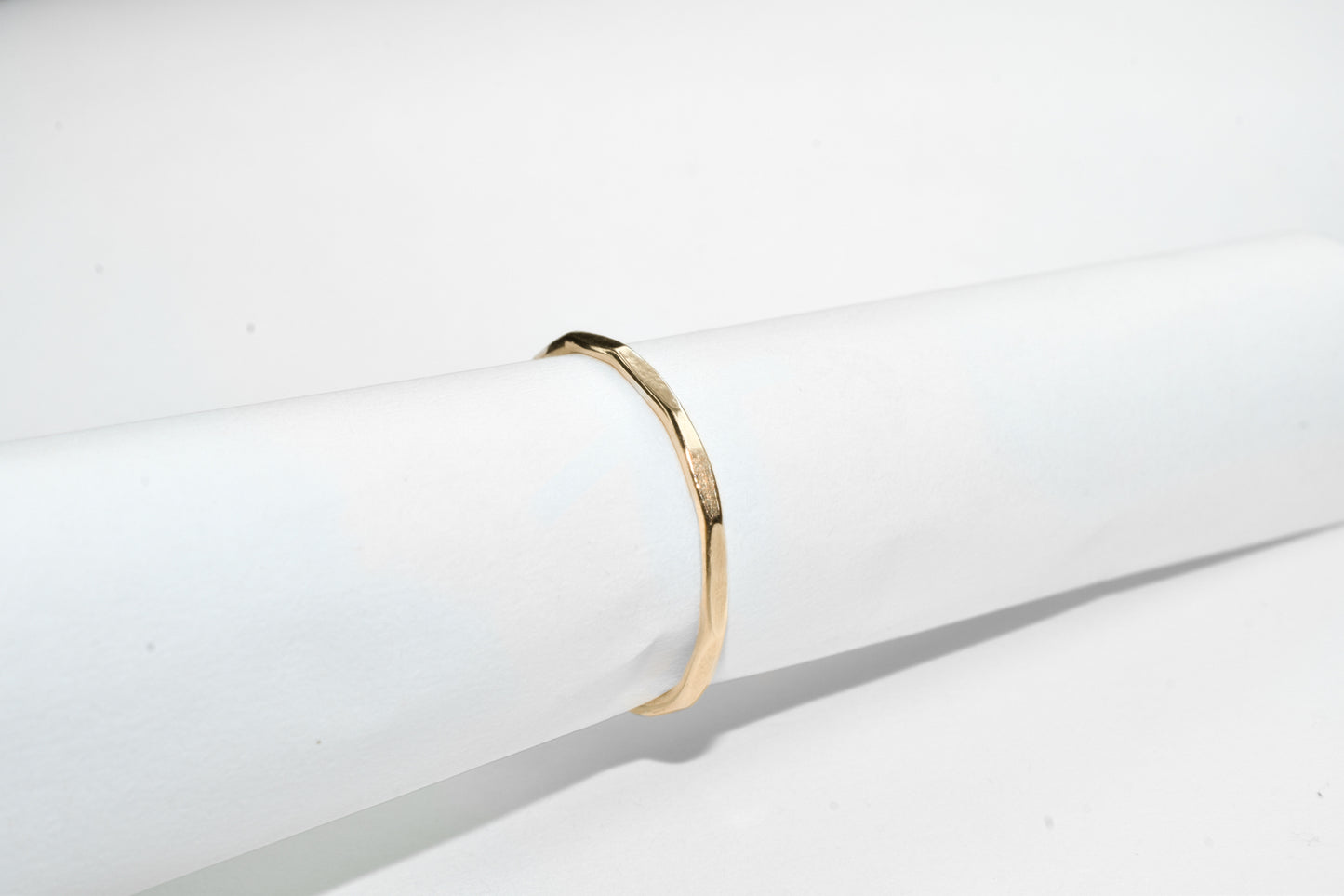 Hammered Flats | Solid 10k Yellow Gold Simple Hammered Stacker Band