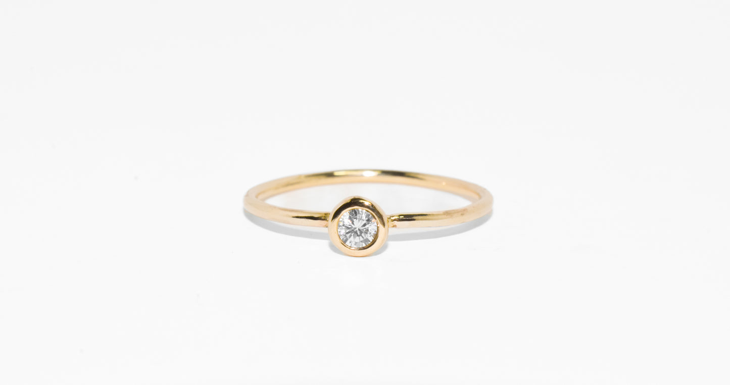 Covenant | Handmade 14k Yellow Gold Promise Ring | Diamond & Birthstone