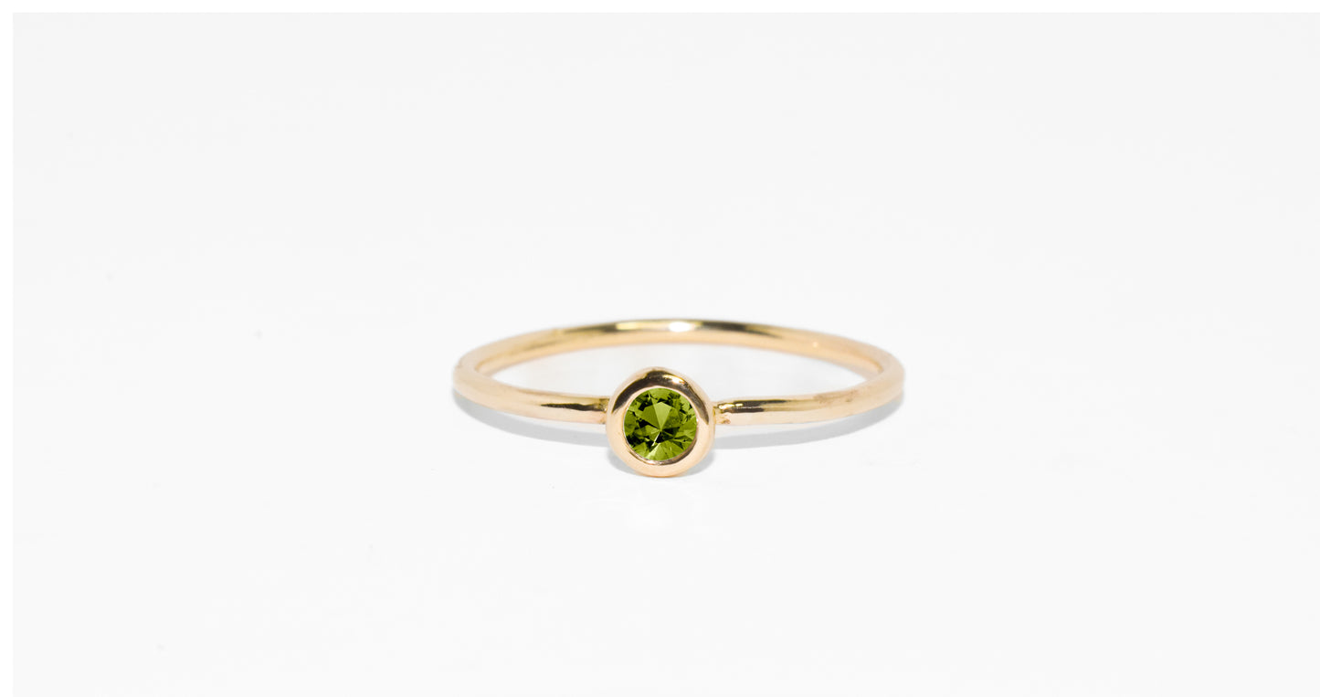 Covenant | Handmade 14k Yellow Gold Promise Ring | Diamond & Birthstone