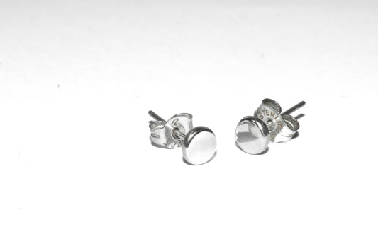 Buttons | Handmade Sterling Silver Flat Disc Stud Earrings