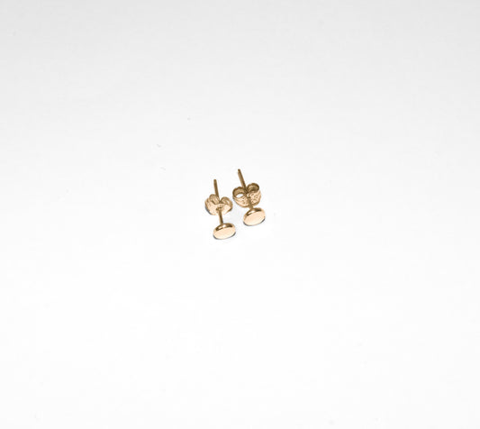 Buttons | Handmade 10k Yellow Gold Flat Disc Stud Earrings