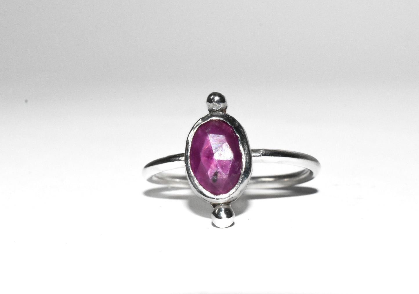 One of a Kind | Handmade Sterling Silver Rosecut Pink Star Sapphire Ring Size 8