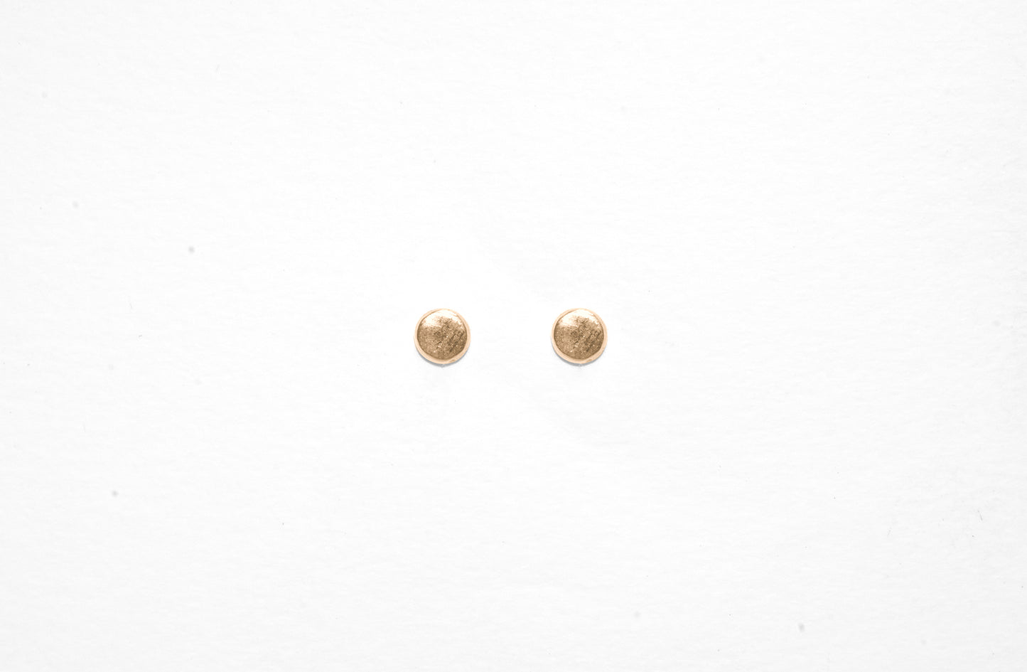 Buttons | Handmade 10k Yellow Gold Flat Disc Stud Earrings