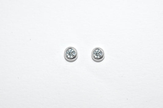 Dew Drop Studs | Handmade Sterling Silver Birthstone Stud Earrings | Birthstone & Diamond