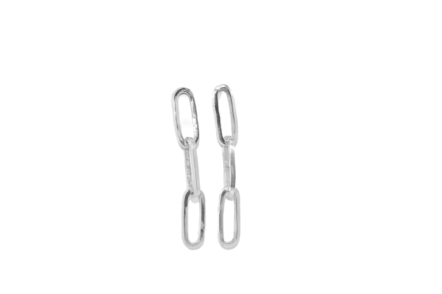 Plain Jane Dangles | Handmade Sterling Silver Plain Jane Paperclip Chain Dangle Earrings