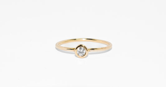 Covenant | Handmade 14k Yellow Gold Promise Ring | Diamond & Birthstone