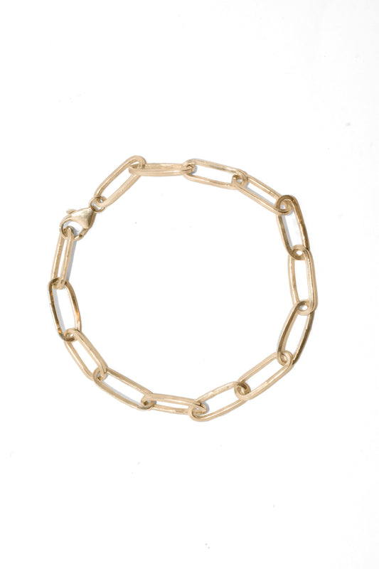 Plain Jane Bracelet | Handmade 10k Yellow Gold Plain Jane Paperclip Chain Bracelet