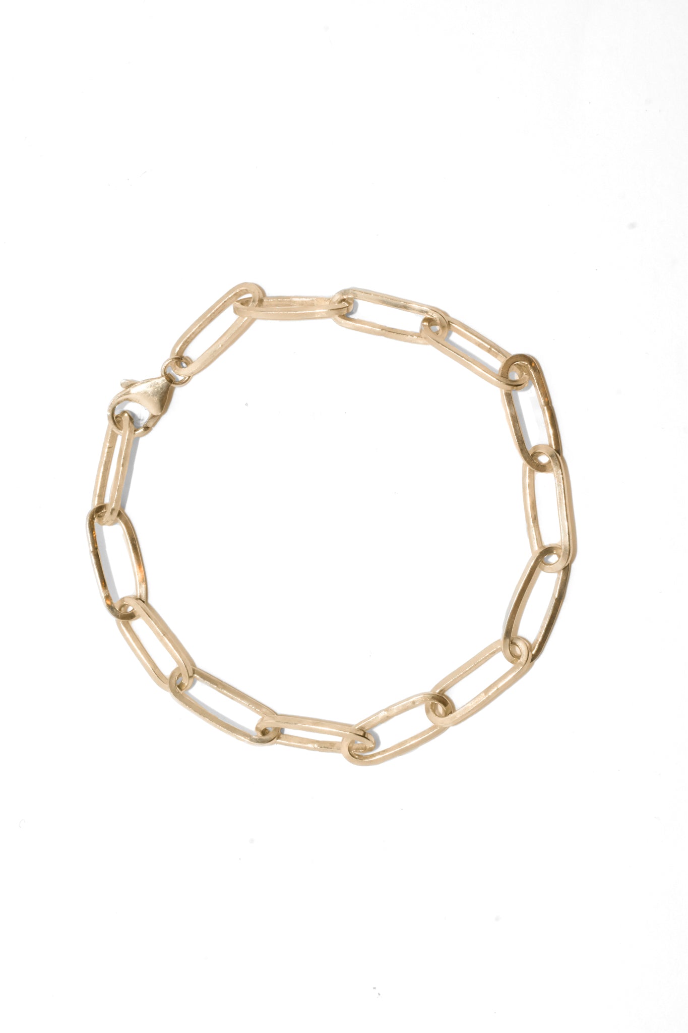 Plain Jane Bracelet | Handmade 14k Yellow Gold Plain Jane Paperclip Chain Bracelet