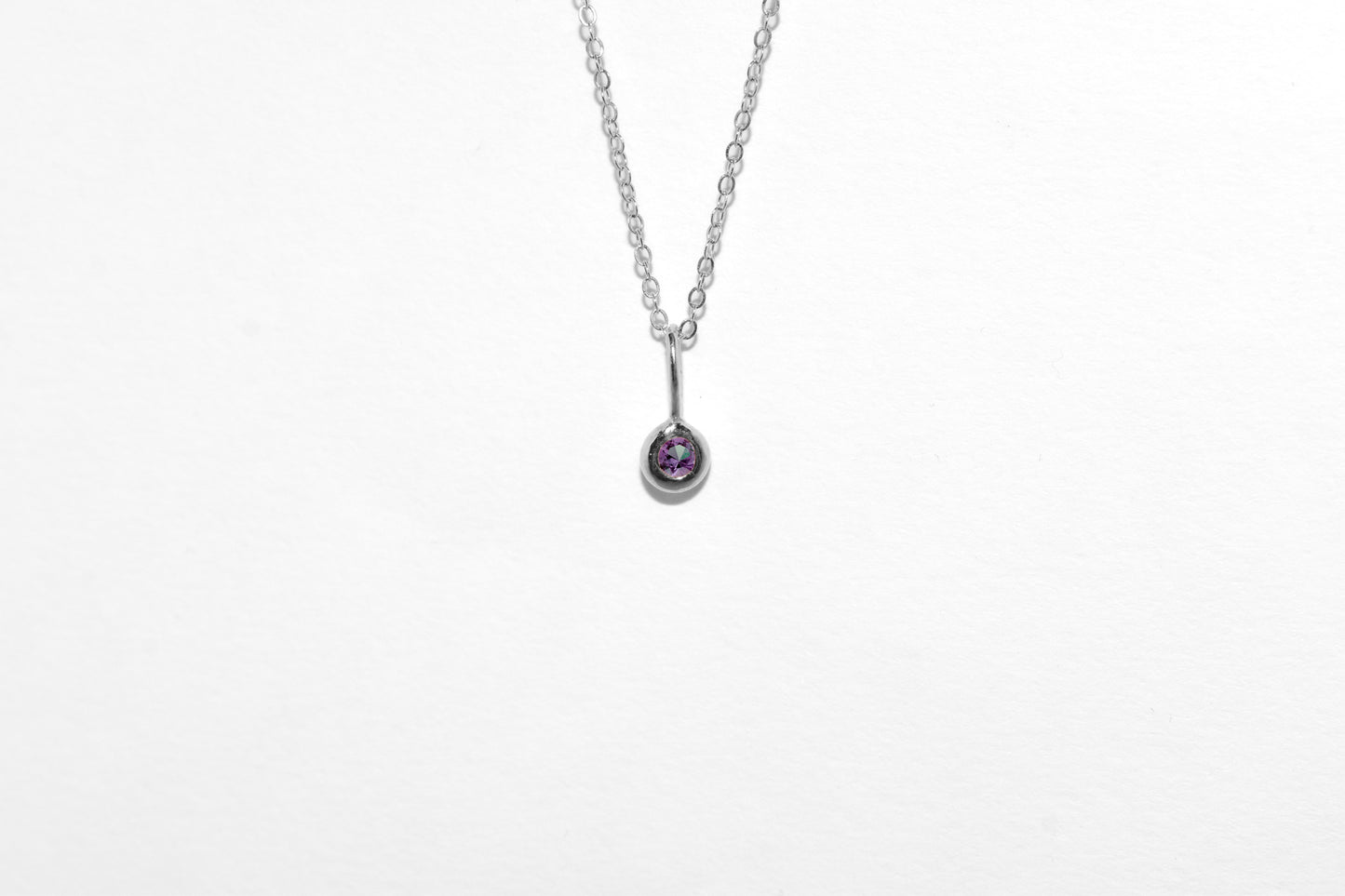 Rainbow Dew Drops Necklace | Handmade Sterling Silver Birthstone Necklace