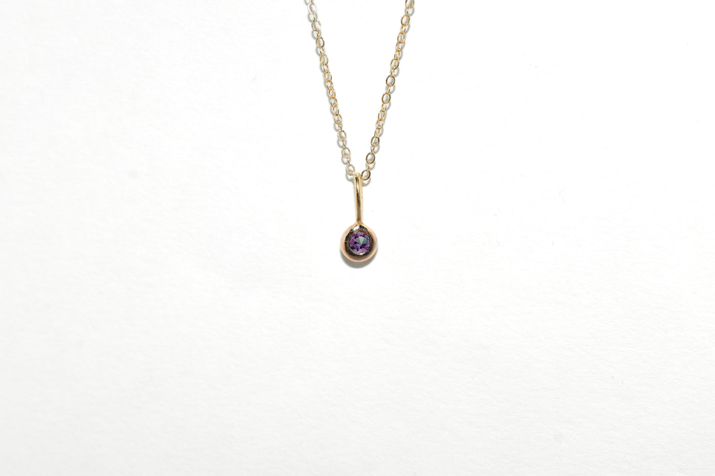 Rainbow Dew Drops Necklace | Handmade 14k Yellow Gold Birthstone Necklace