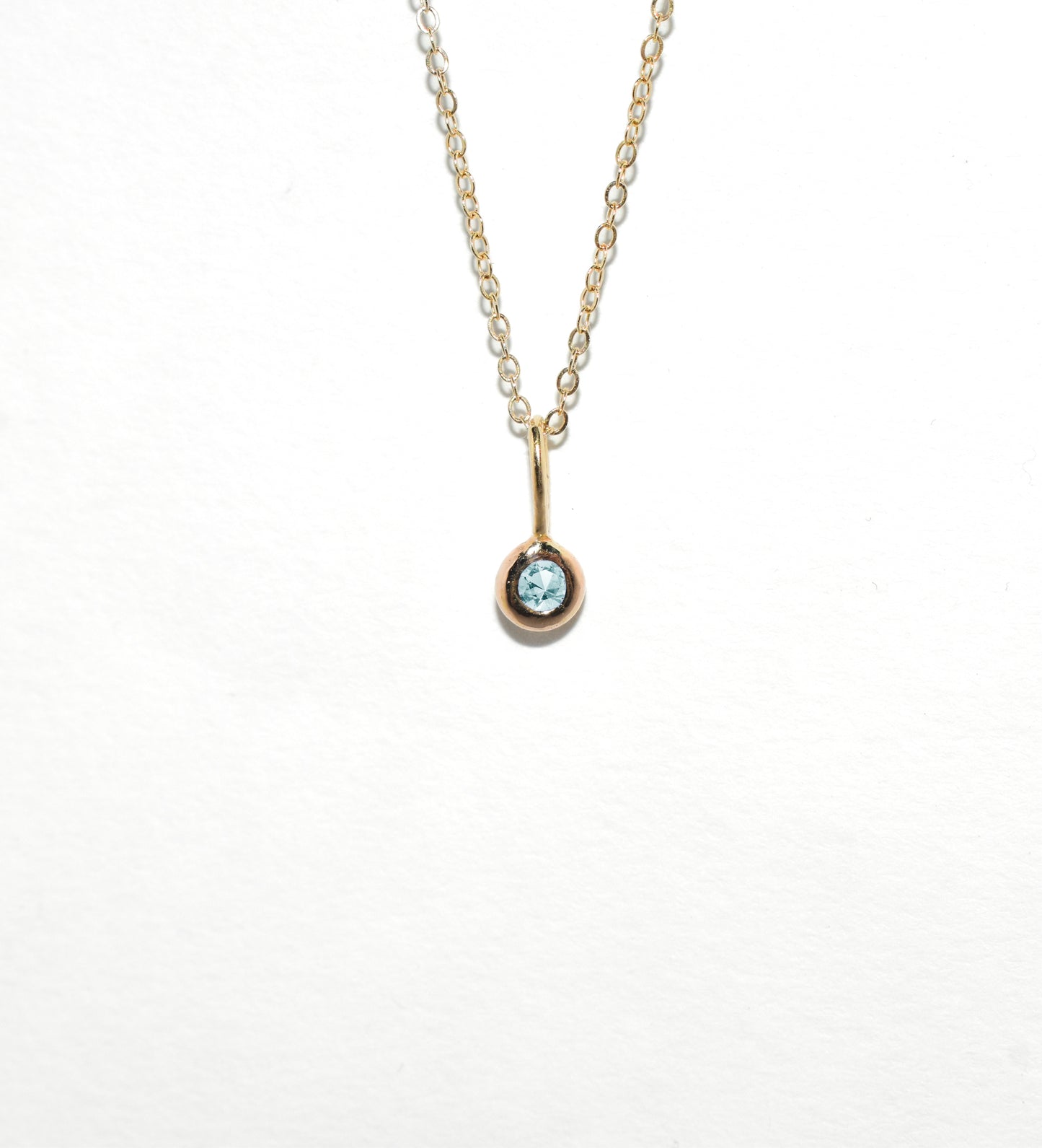 Rainbow Dew Drops Necklace | Handmade 14k Yellow Gold Birthstone Necklace