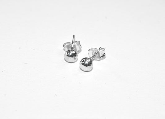 Dew Drop Studs | Handmade Simple Sterling Silver Everyday Ball Studs