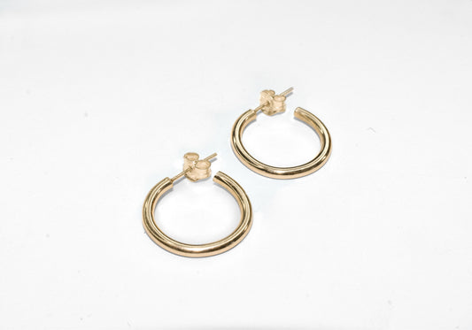 Hosanna | Solid 10k Yellow Gold Simple Everyday Handmade Hoops