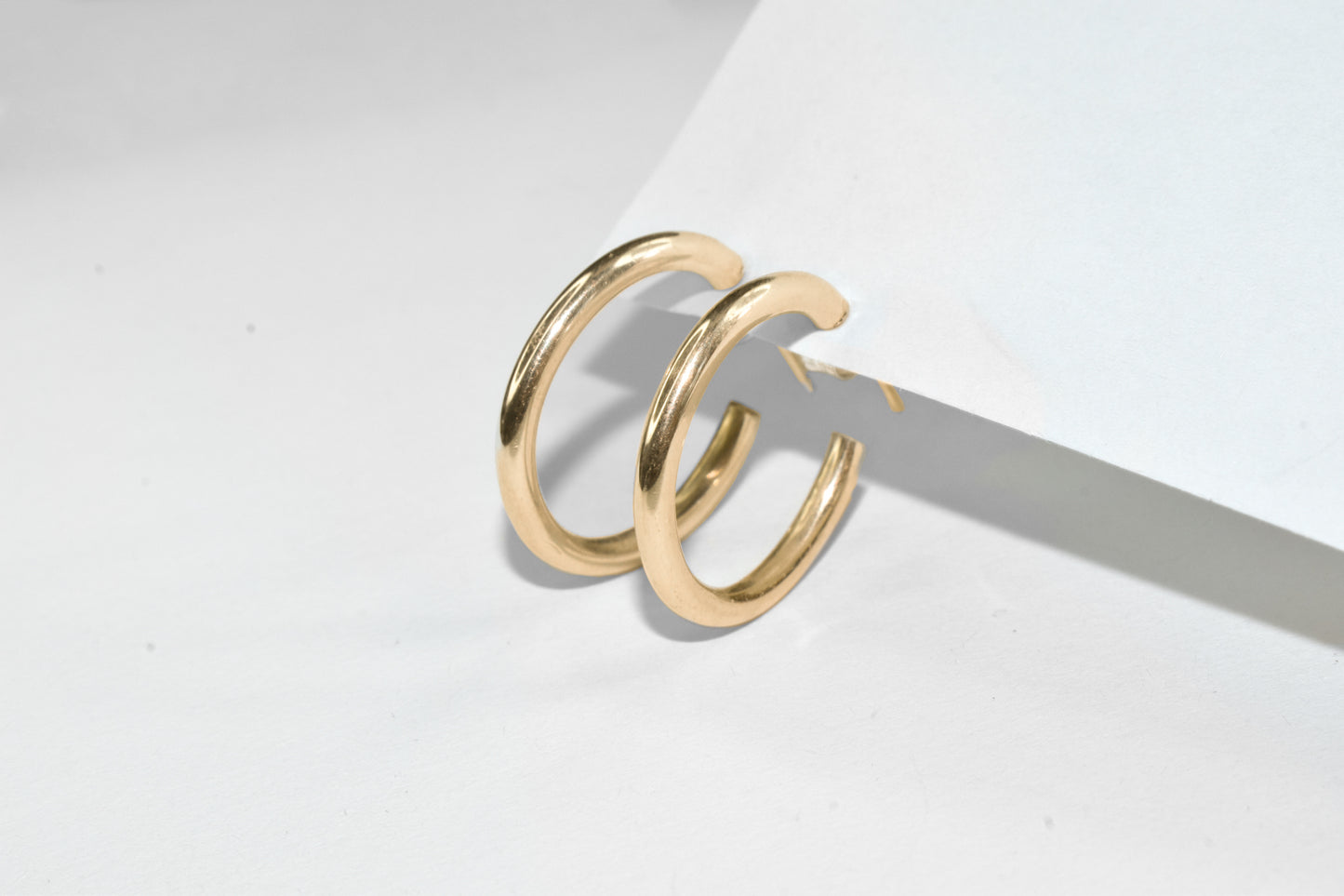 Hosanna | Solid 10k Yellow Gold Simple Everyday Handmade Hoops