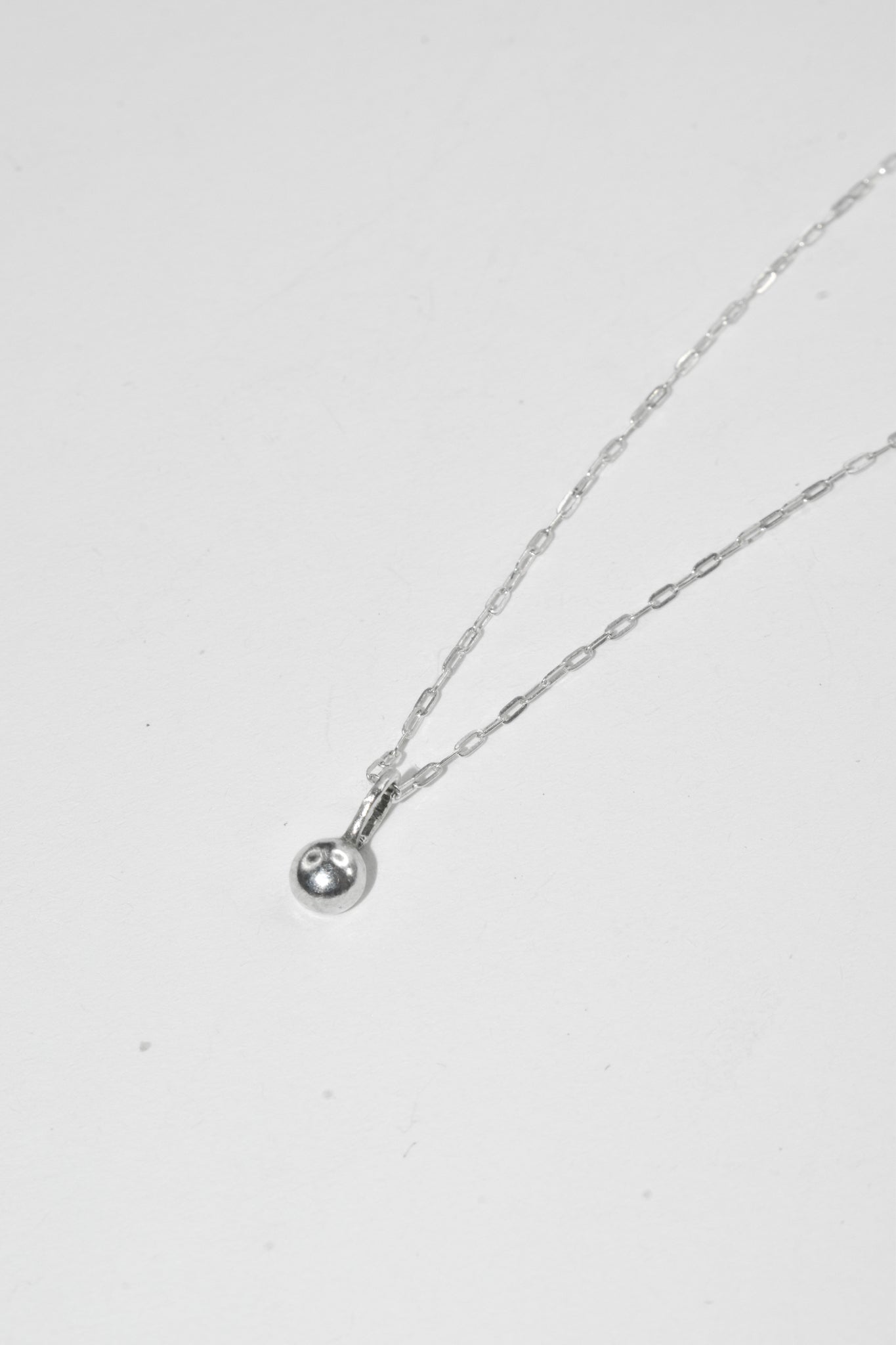 Dew Drop Necklace | Simple Dainty Sterling Silver Ball Pendant