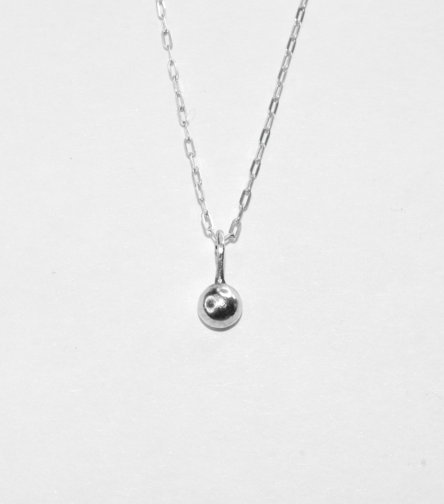 Dew Drop Necklace | Simple Dainty Sterling Silver Ball Pendant