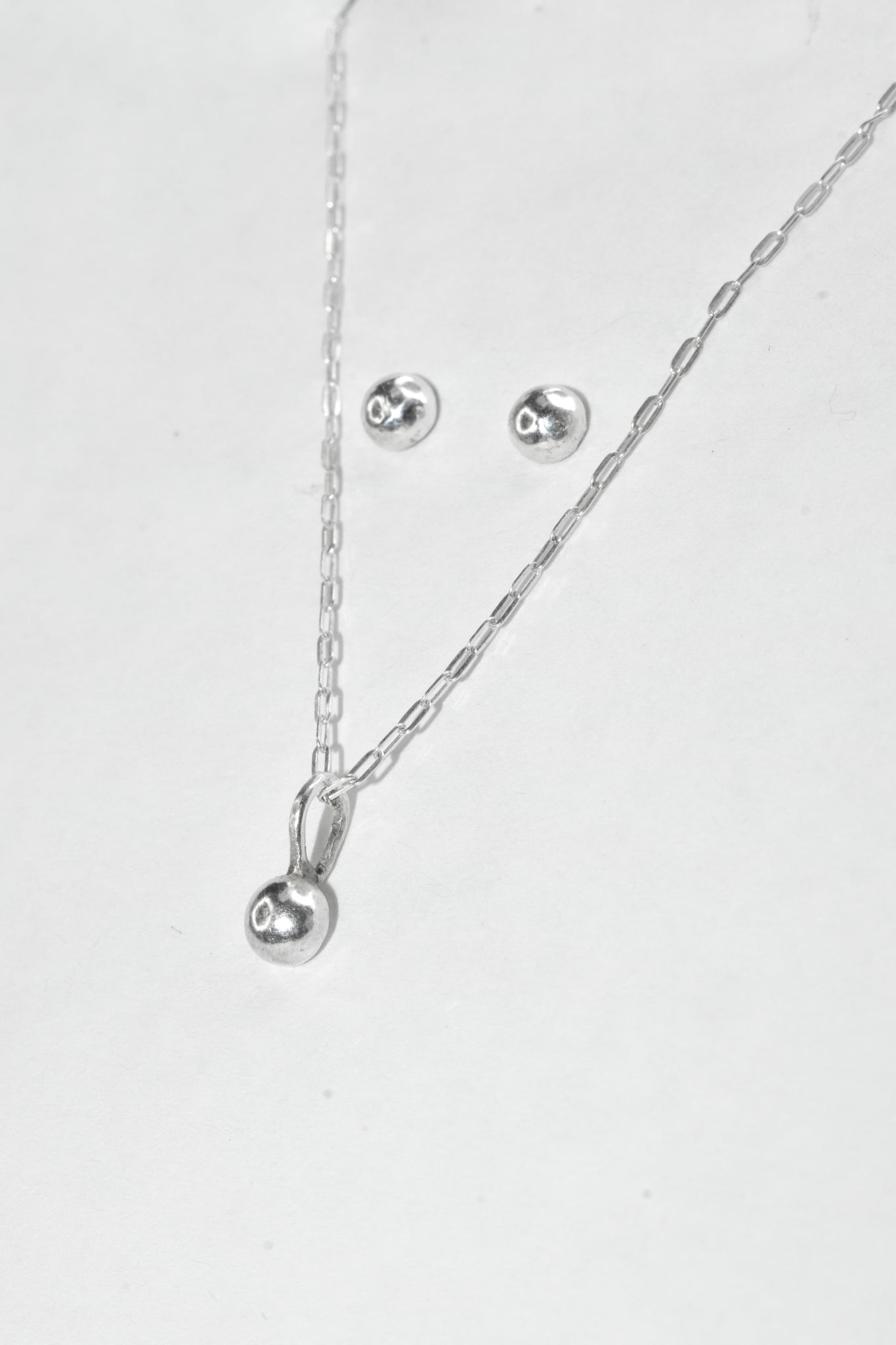 Dew Drop Necklace | Simple Dainty Sterling Silver Ball Pendant