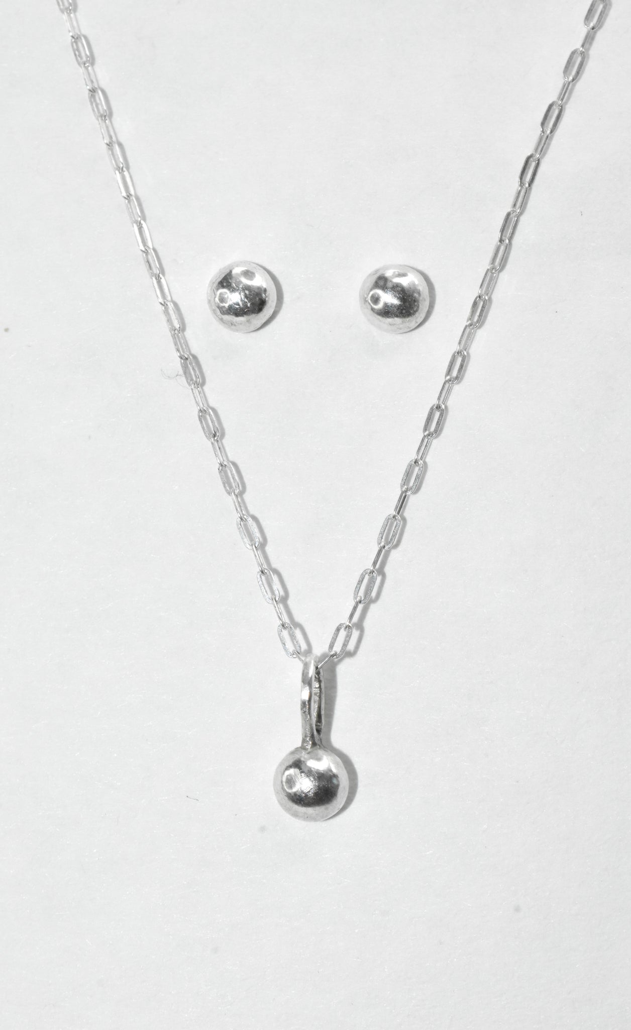 Dew Drop Necklace | Simple Dainty Sterling Silver Ball Pendant