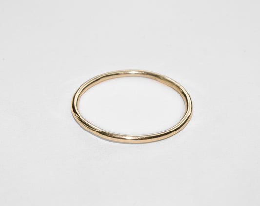 The Minimalist | Simple Solid 14k Yellow Gold Stacker Round Band