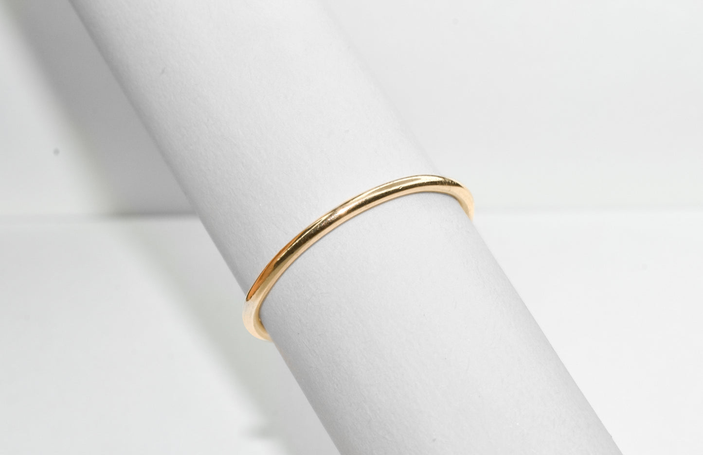 The Minimalist | Simple Solid 14k Yellow Gold Stacker Round Band