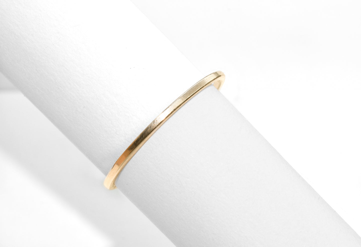 Golden Grace | Solid 10k Yellow Gold Simple Square Stacker Band