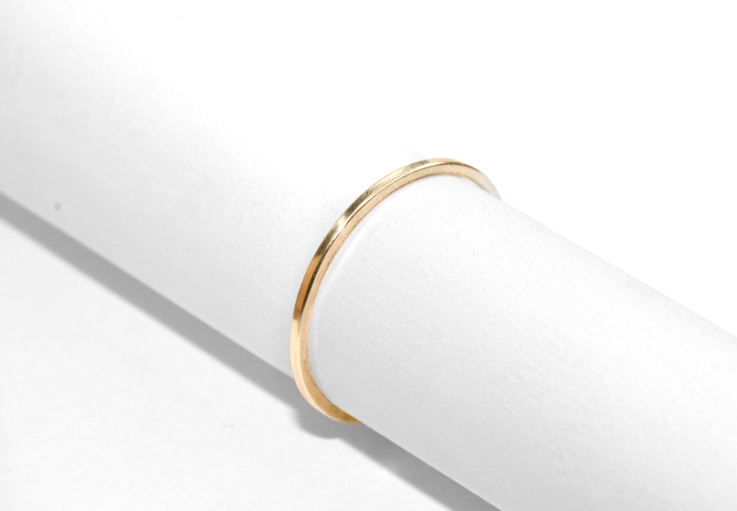 Golden Grace | Solid 10k Yellow Gold Simple Square Stacker Band