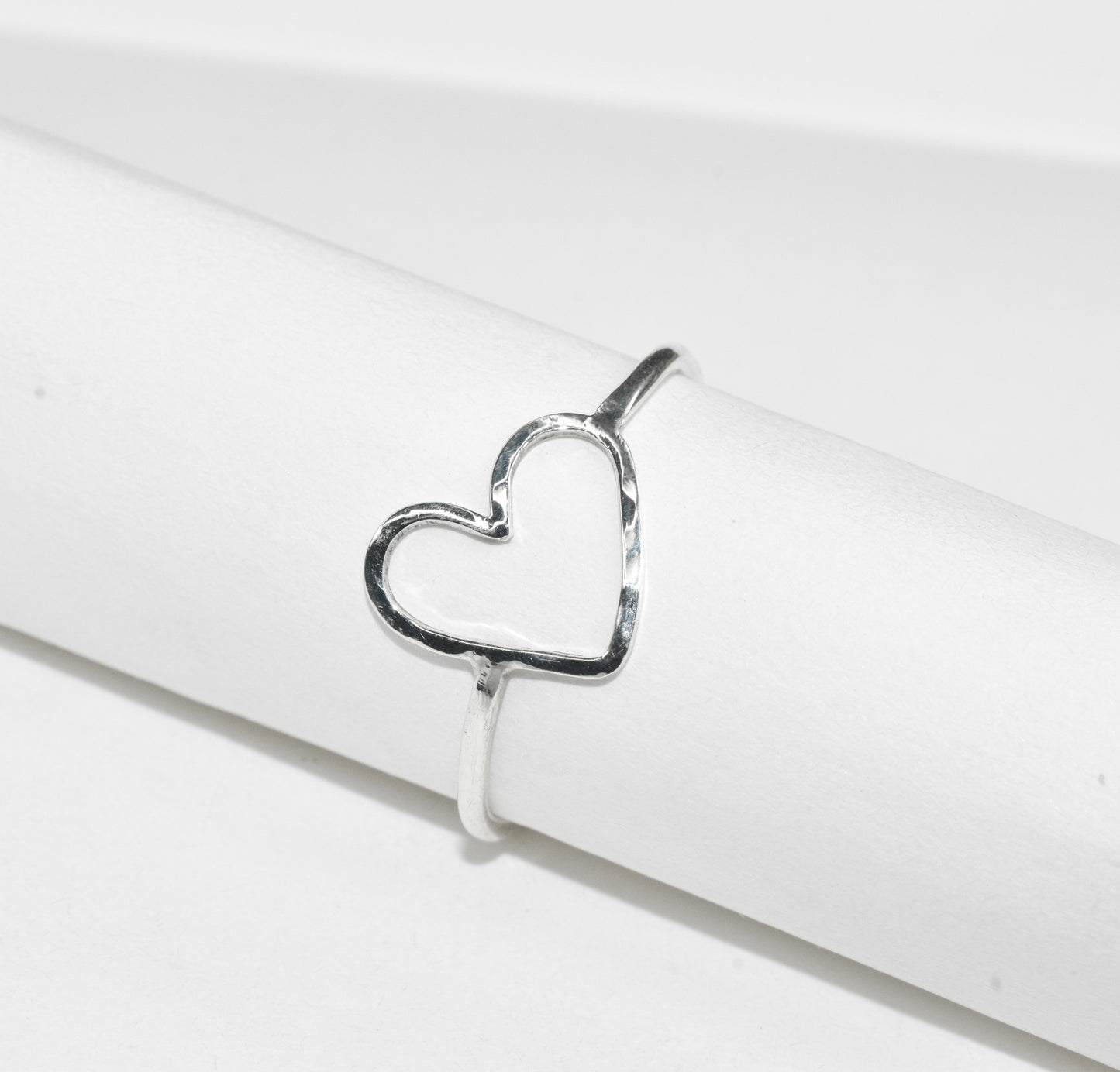 Tough Love | Sterling Silver Handmade Hammered Heart Statement Ring