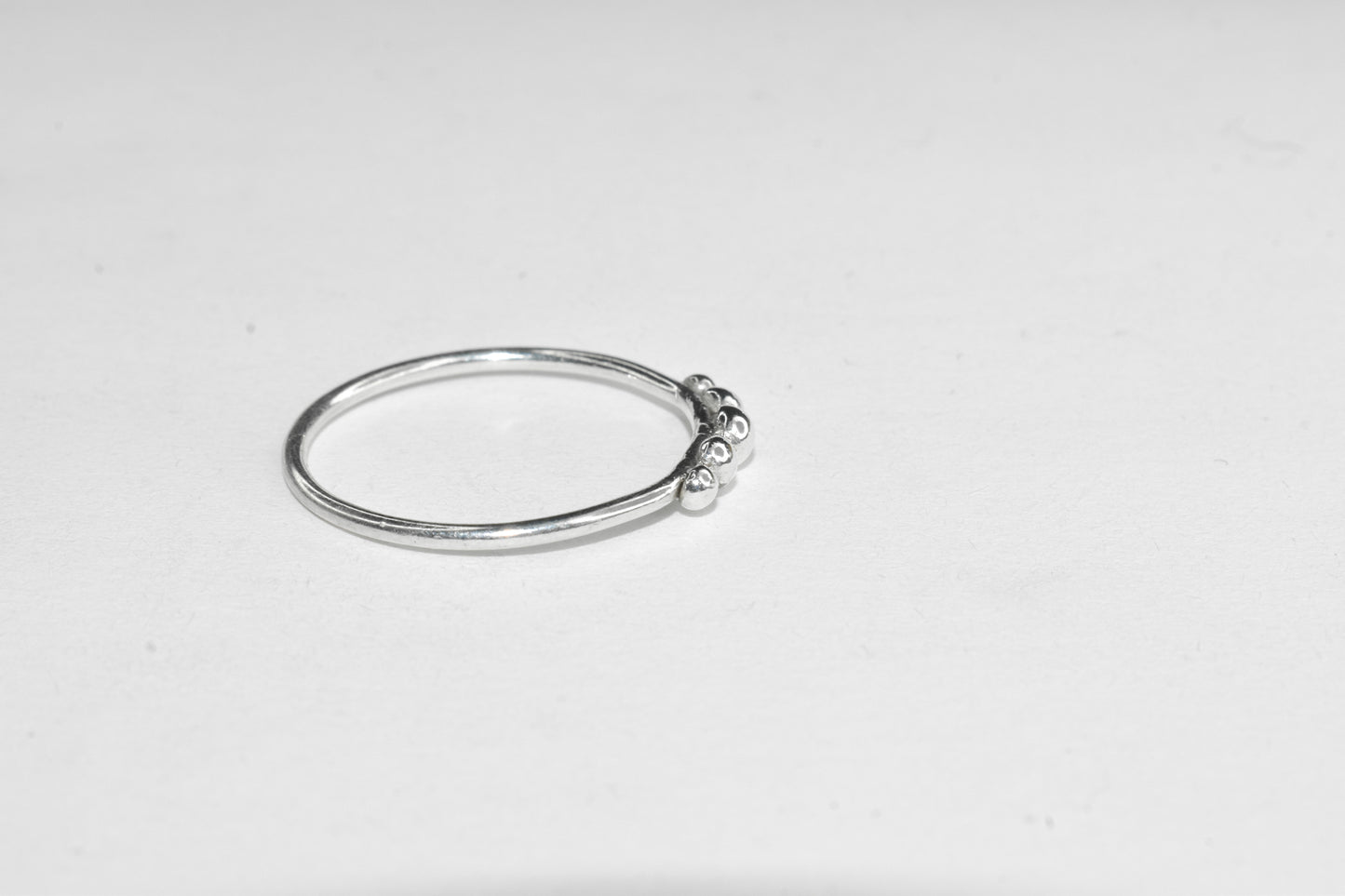 Dew Drop Ring | Handmade Sterling Silver Five Ball Stud Stacker Ring