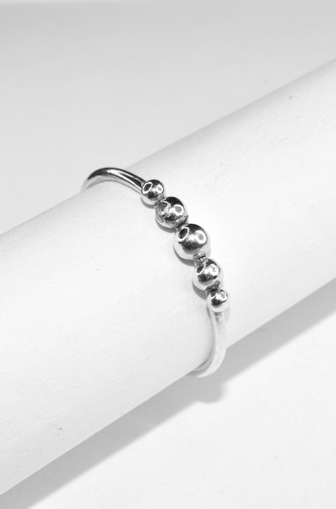 Dew Drop Ring | Handmade Sterling Silver Five Ball Stud Stacker Ring